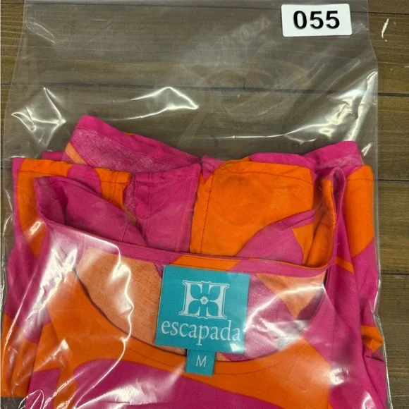 Escapada Susan 3/4 Sleeve Nantucket Pink Orange Rayon Top Size Medium - Picture 9 of 9